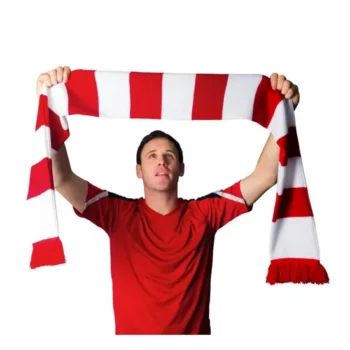 Factory Direct Promotion Customized Design Knitted Jacquard Embroidery Scarf for Fans Quality Product Winter