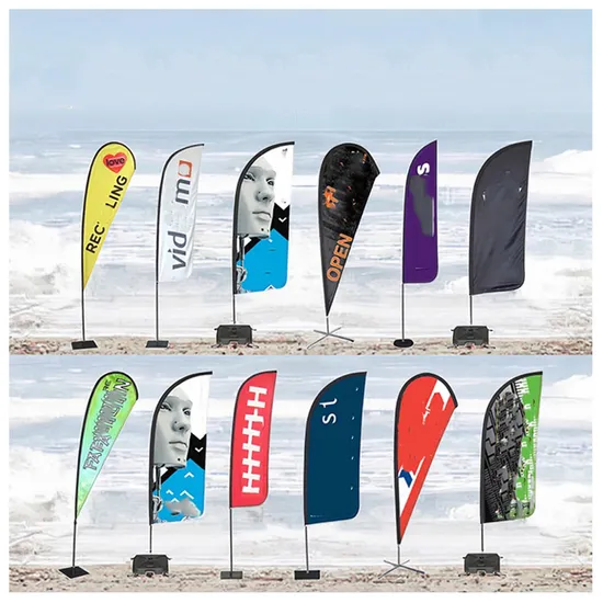 Feather Flags Custom Knitting Double-Side Feather Flags Hardware Outdoor Auto Detailing Feather Flag