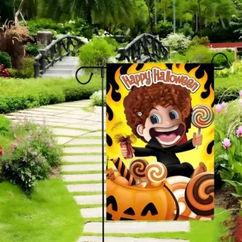 Happy Halloween Graphics Created Using Soft Polyester Garden Flags