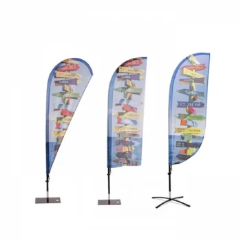 High Quality Outdoor Custom Design Logo Portable Feather Knife Teardrop Beach Flags with Flagpole