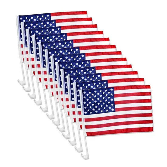 High Quality Promotion Cheap Double Sided Polyester Car Window Decoration Banner Flag