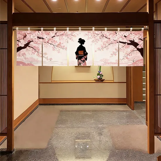 Japanese Striped Design Modern Simple Style Noren Curtain