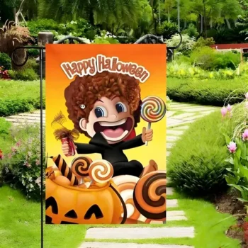 Lively Happy Halloween Designs Printed on Smooth Polyester Garden Flags