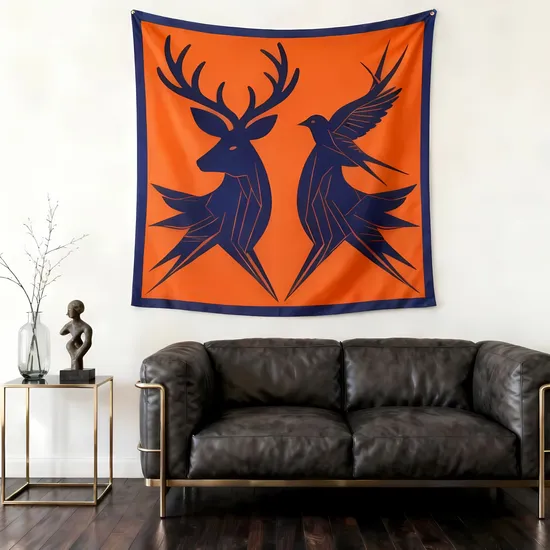 Minimalist-Line-Art-100d-Polyester-Fabric-Modern-Wall-Decor-Custom-Size-Tapestry