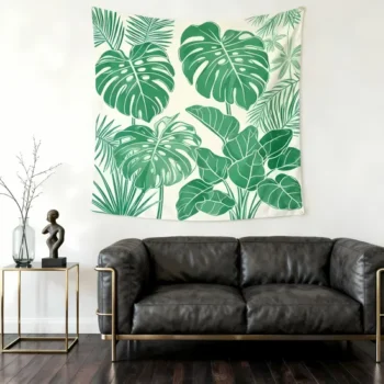 Minimalist Line Art 100d Polyester Fabric Modern Wall Decor Custom Size Tapestry