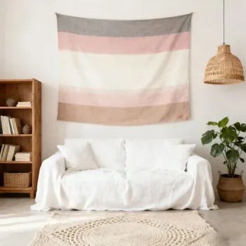 Minimalist Textured Decor Customizable Any Color Peach Skin Fabric Tapestry