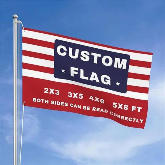 New Custom Polyester Double Sided Print Flags for Indoor Outdoor Events