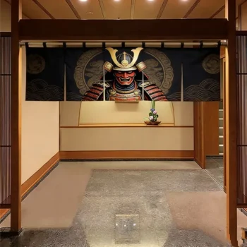 Non Fading Print Long Lasting Japanese Noren Curtains for Daily Home Use