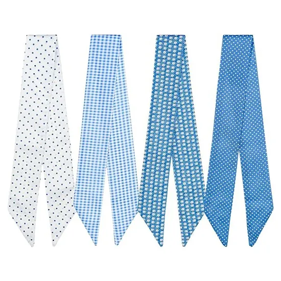 ODM/OEM Solid Color Long Neckerchief Skinny Scarf Neck Custom Narrow Ribbon Scarf