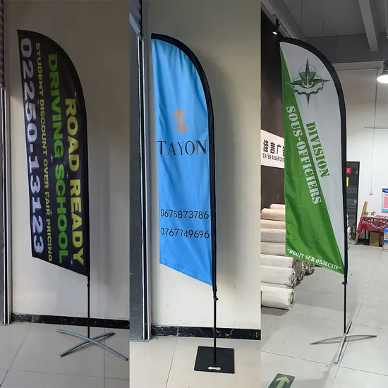 Open Feather Flag Custom Polyester Banner Business Pole with Ground Stake Open Sign Flag Advertising for Businesses