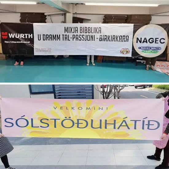 Outdoor Advertising Custom Mesh Vinyl Banner with Hem and Grommet