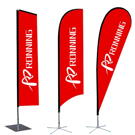 Outdoor Advertising Promotion Custom Flying Banners Stands Bow Sail Swooper Teardrop Feather Beach Flags