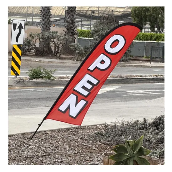 Outdoor-Custom-High-Quality-Portable-Feather-Knife-Teardrop-Beach-Flags-with-Flagpole