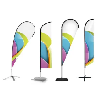 Outdoor Custom High Quality Portable Feather Knife Teardrop Beach Flags with Flagpole
