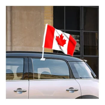 Promotion 12X18 Inch Double Sided Polyester Car Window Decoration Banner Flag