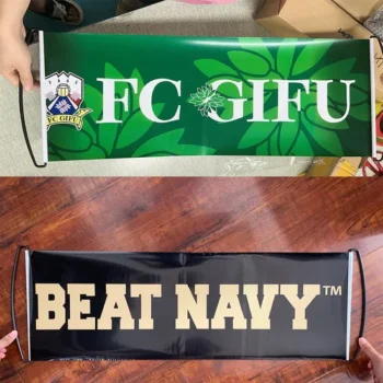 Promotional Advertising Handheld Banner Sport Printed Retractable Fan Hand Scrolling Banner