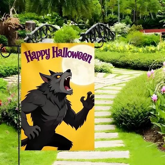 Pumpkin Patterns Showcased on Durable Polyester Garden Flags