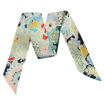 Silk Narrow Ribbon Satin Famous Brand Women Hairband Hair Accessories Thin Scarf