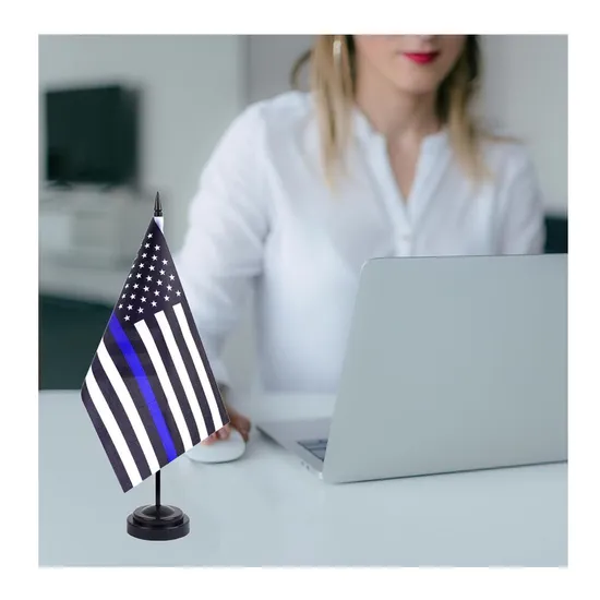 Small Custom Logo 100% Polyester Indoor for Office Home Table Desk Flag