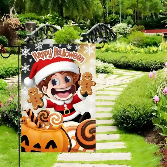 UV Resistant Autumn Pumpkin Patterns Made with Thick Polyester Garden Flags