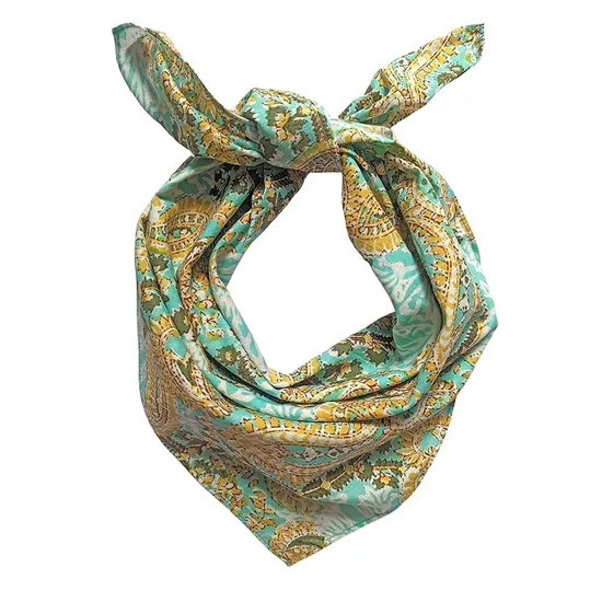 Vivid Color Custom Design Logo Comfortable Soft Washable Paisley 55X55cm Bandana