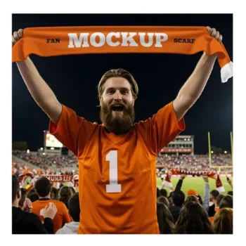 Warm Factory Direct Promotion Customized Design Knitted Jacquard Embroidery Scarf Fans Quality Product