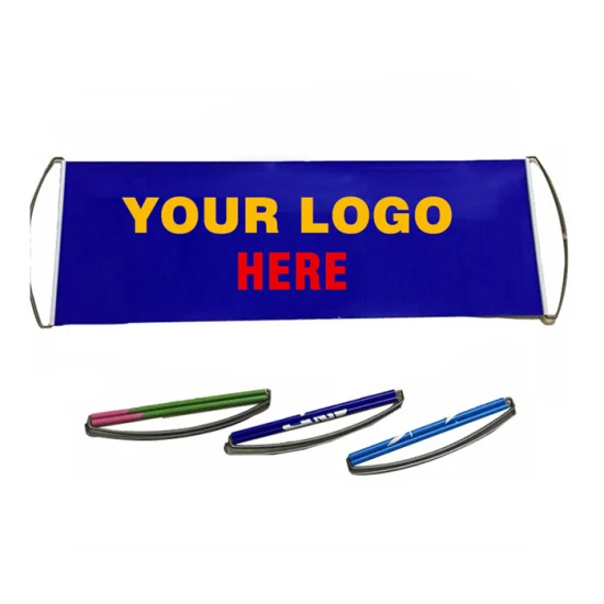 Wholesale Cheap Hand Held Roll up Sports Fan Cheering Small Flags Custom Retractable Fan Banner
