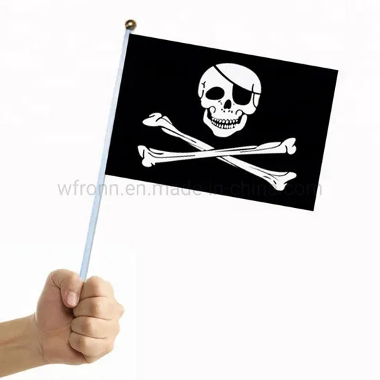 Wholesale Custom Logo Polyester Small Personalized Pirate Hand Waving Flag