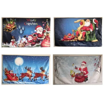 Wholesale Holiday Festival New Year Hand/ Car/ Garden Custom Christmas Flag